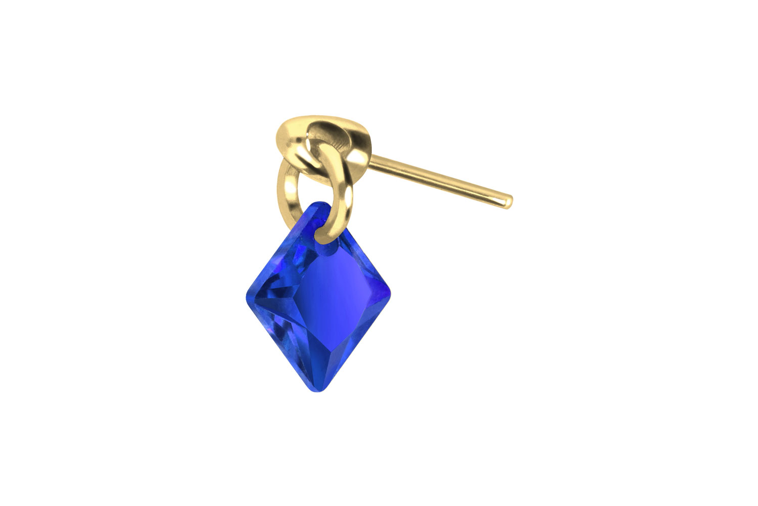 Titan Aufsatz mit Push Pin KRISTALLQUADRAT von Piercingline
